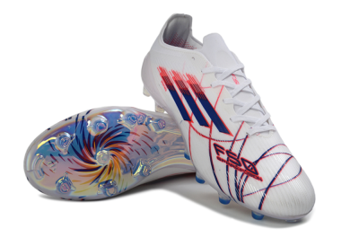 Adidas F50 Elite Laceless AG Football Boots - White/Crimson Red/Marine Blue
