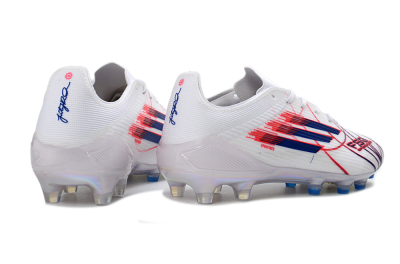 Adidas F50 Elite Laceless AG Football Boots - White/Crimson Red/Marine Blue