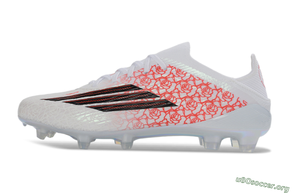 Adidas F50 Elite Laceless FG Football Boots - White/Crimson Petals/Crystal Sole 3