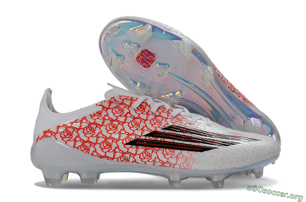 Adidas F50 Elite FG Football Boots - White/Fiery Coral/Black 2