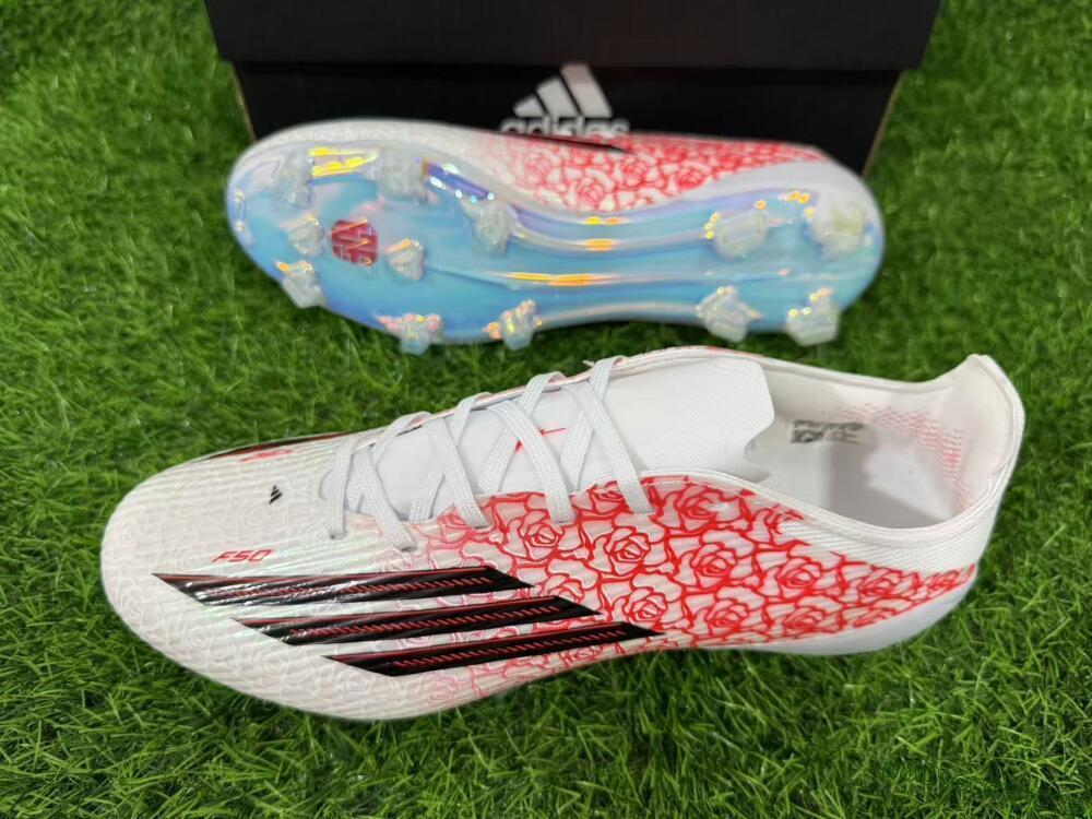 Adidas F50 Elite FG Football Boots - White/Fiery Coral/Black