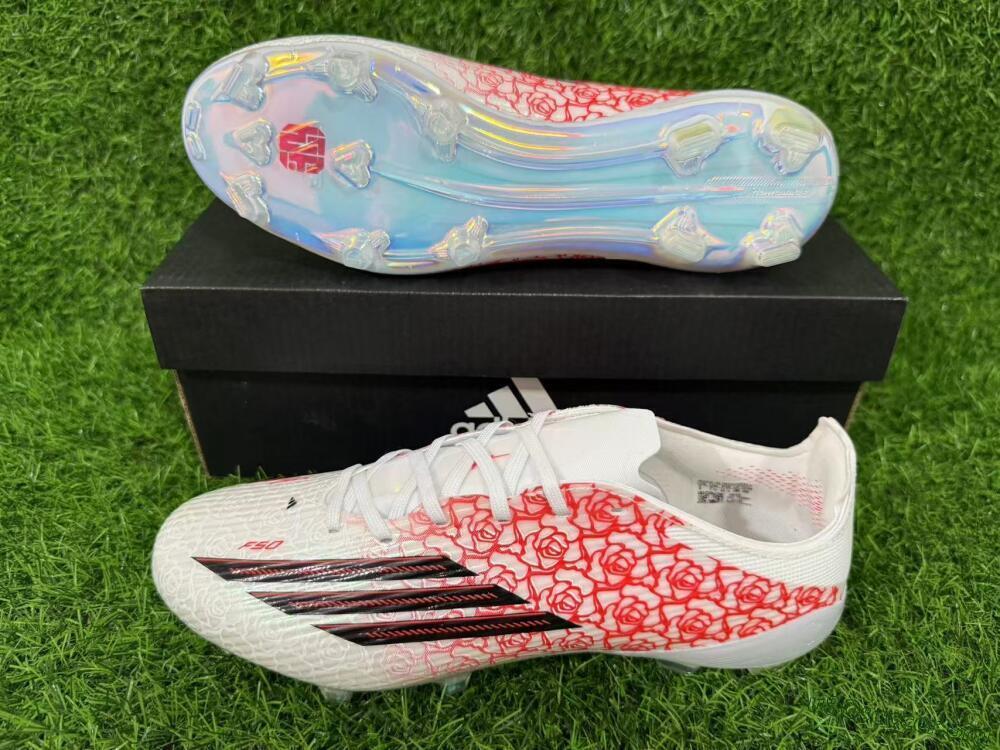 Adidas F50 Elite FG Football Boots - White/Fiery Coral/Black