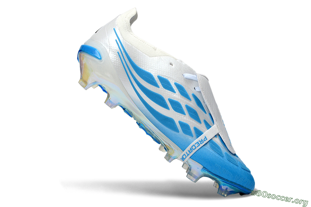 Adidas Predator 26 Elite Fold-Over Tongue FG Football Boots - Blue/Sky Blue/Iridescent White 4