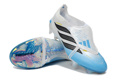 Adidas Predator 26 Elite Fold-Over Tongue FG Football Boots - Blue/Sky Blue/Iridescent White