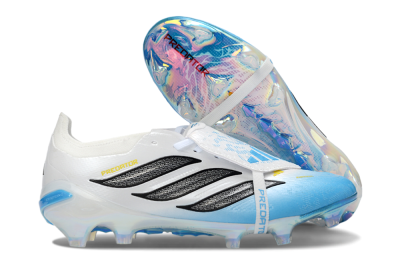 Adidas Predator 26 Elite Fold-Over Tongue FG Football Boots - Blue/Sky Blue/Iridescent White