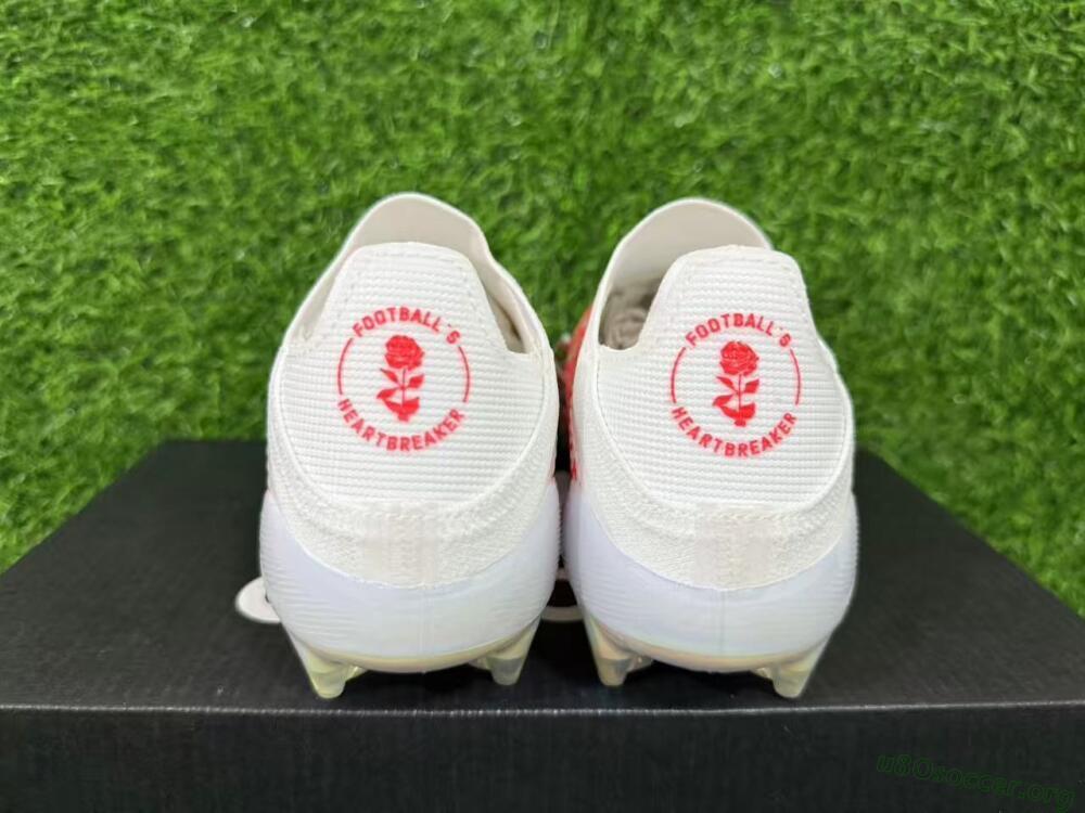 Adidas F50 Elite Laceless FG Football Boots - White/Crimson Rose/Iridescent