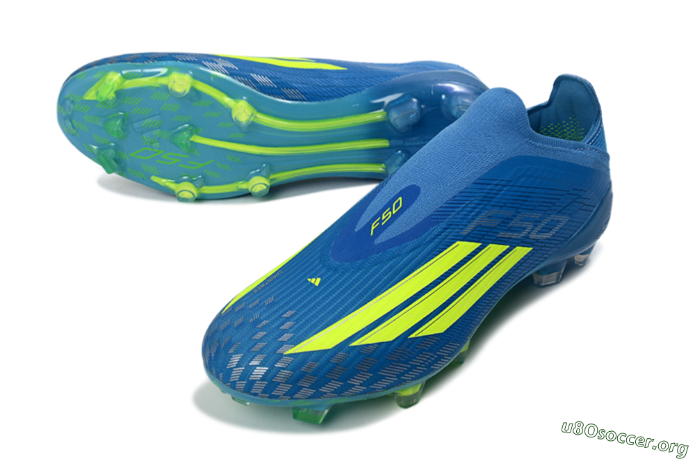 Adidas F50 Elite Laceless FG Football Boots - Blue/Luminous Green/Electric Blue 0