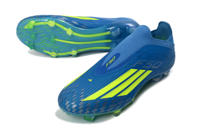 Adidas F50 Elite Laceless FG Football Boots - Blue/Luminous Green/Electric Blue