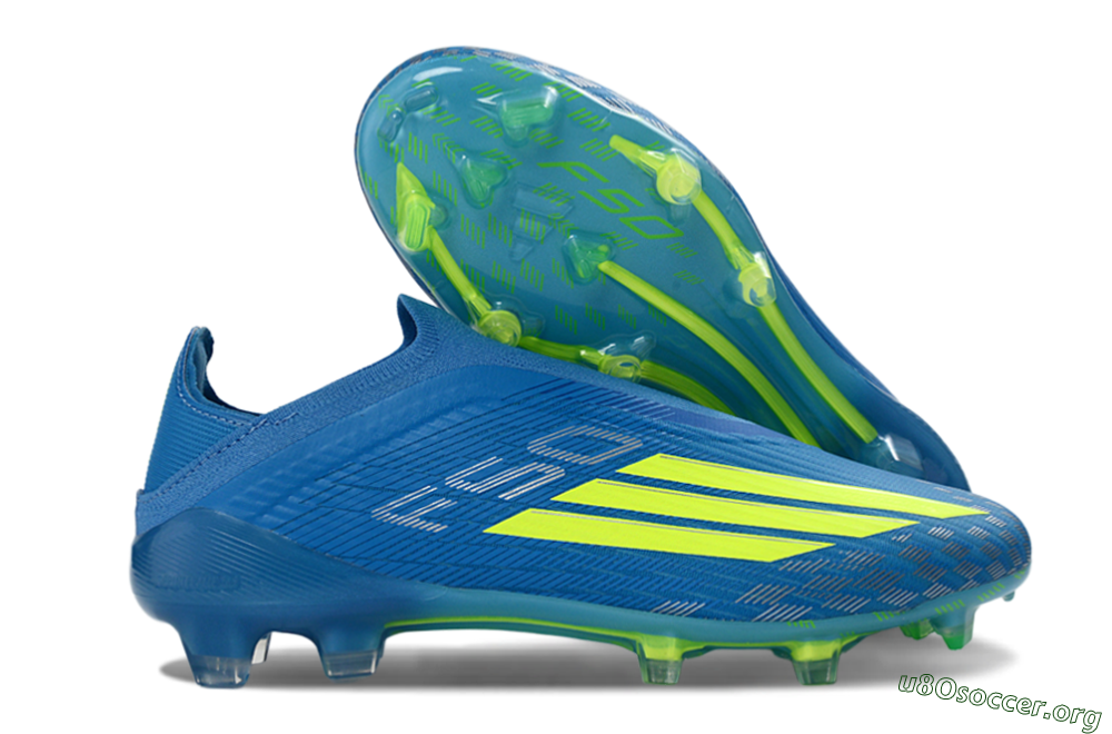Adidas F50 Elite Laceless FG Football Boots - Blue/Luminous Green/Electric Blue 2