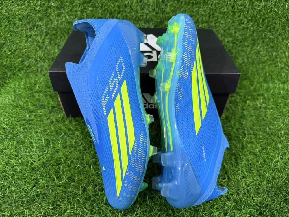 Adidas F50 Elite Laceless FG Football Boots - Blue/Luminous Green/Electric Blue