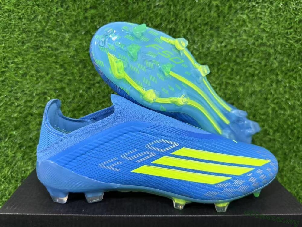 Adidas F50 Elite Laceless FG Football Boots - Blue/Luminous Green/Electric Blue