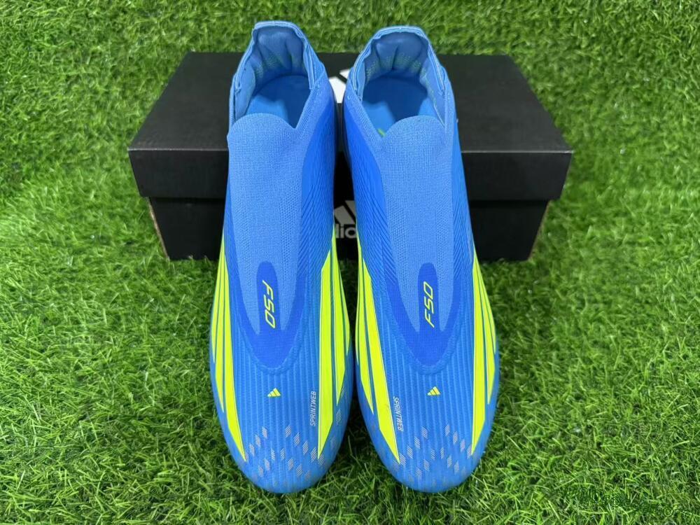 Adidas F50 Elite Laceless FG Football Boots - Blue/Luminous Green/Electric Blue