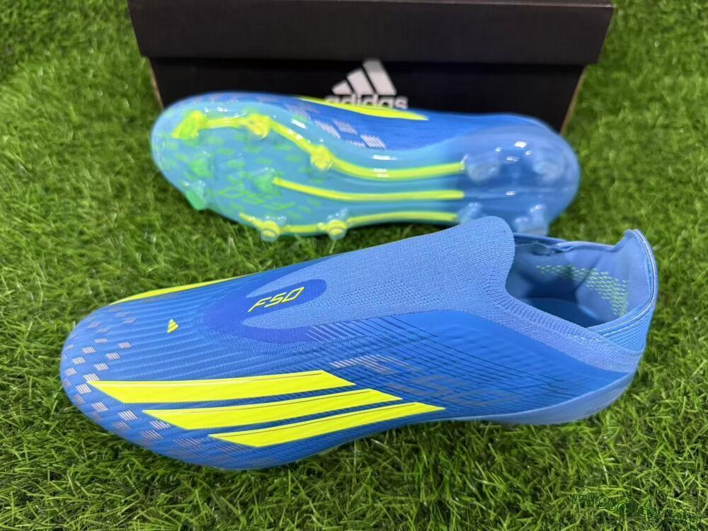 Adidas F50 Elite Laceless FG Football Boots - Blue/Luminous Green/Electric Blue