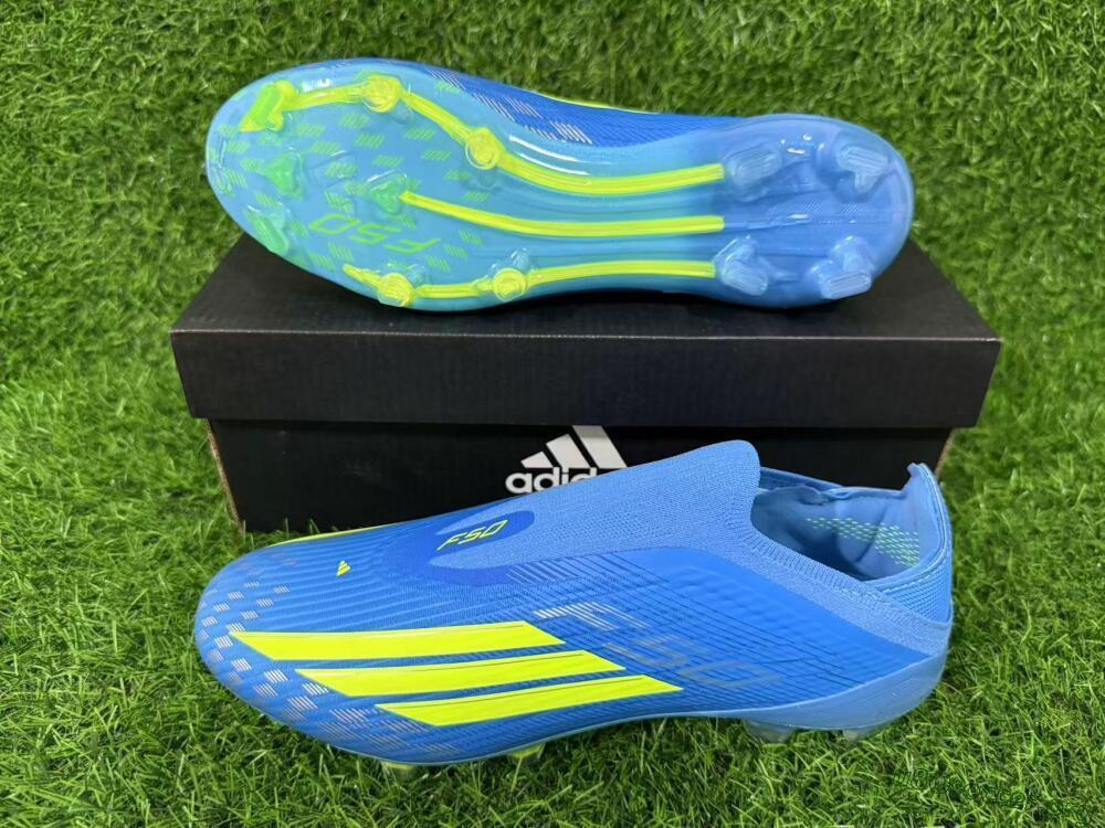 Adidas F50 Elite Laceless FG Football Boots - Blue/Luminous Green/Electric Blue
