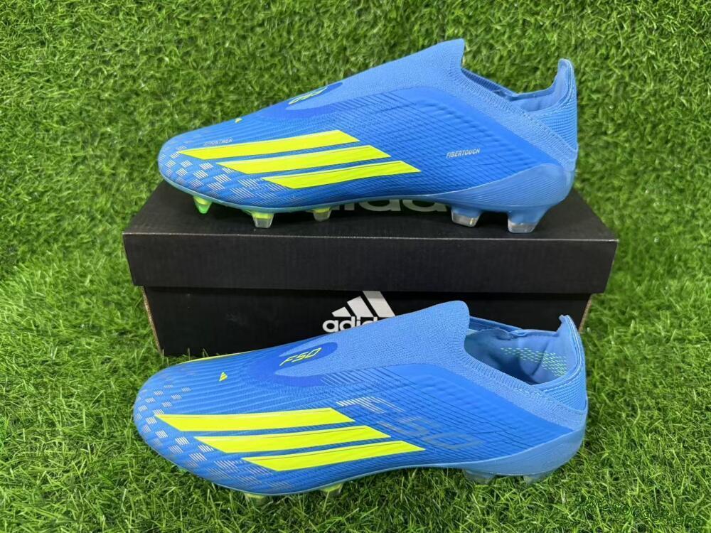 Adidas F50 Elite Laceless FG Football Boots - Blue/Luminous Green/Electric Blue