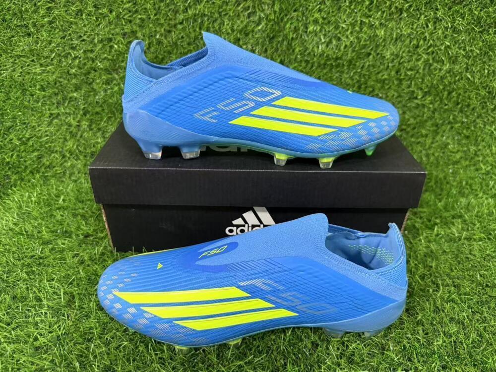 Adidas F50 Elite Laceless FG Football Boots - Blue/Luminous Green/Electric Blue
