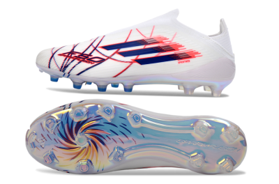 Adidas F50 Elite Laceless AG Football Boots - White/Electric Red/Icy Blue