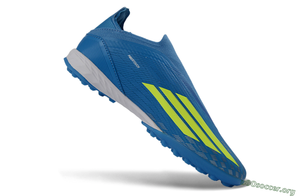 Adidas F50 Elite Laceless TF Football Shoes - Blue/Luminous Green/White 5