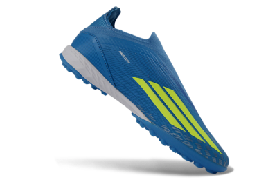 Adidas F50 Elite Laceless TF Football Shoes - Blue/Luminous Green/White