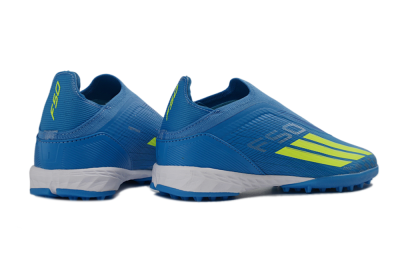 Adidas F50 Elite Laceless TF Football Shoes - Blue/Luminous Green/White