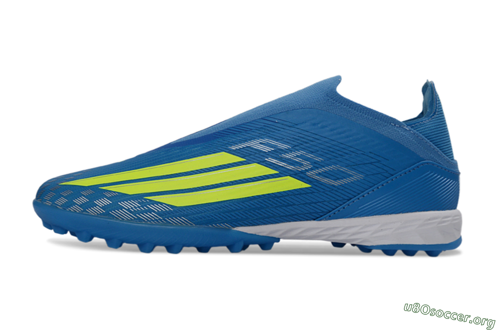 Adidas F50 Elite Laceless TF Football Shoes - Blue/Luminous Green/White 3