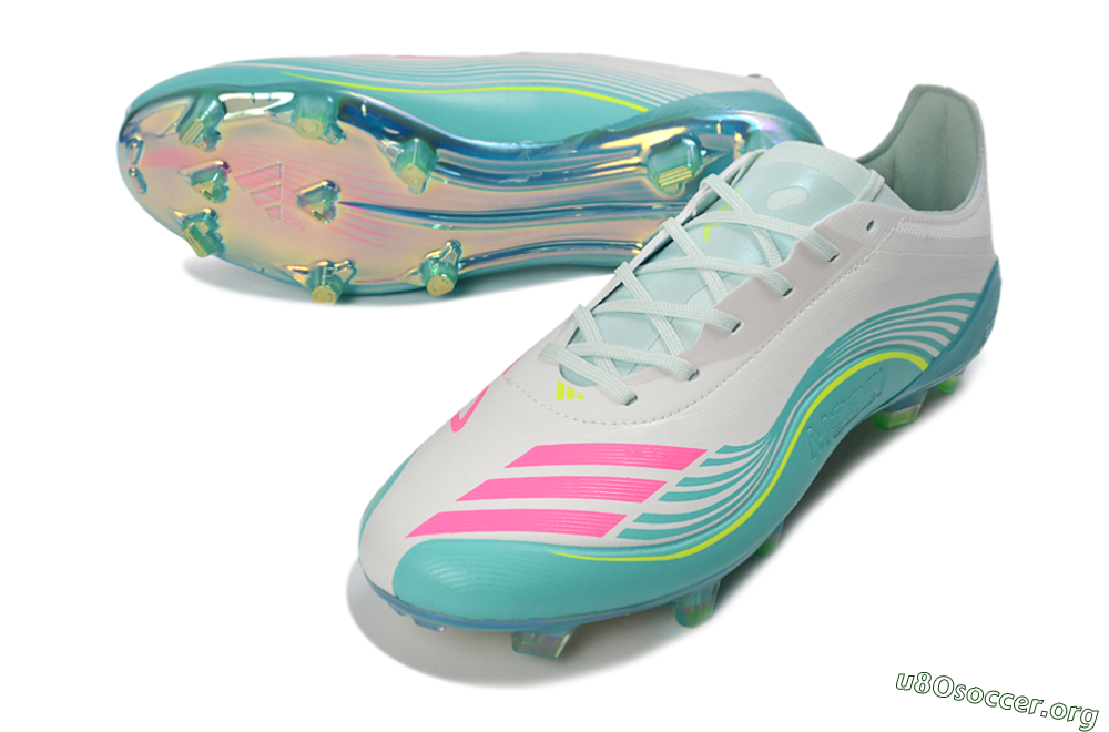 Messi x Adidas F50 Elite FG Football Boots - Aqua/Coral Splash/Mint Breeze 0