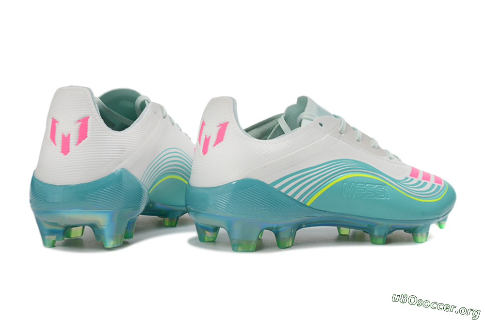 Messi x Adidas F50 Elite FG Football Boots - Aqua/Coral Splash/Mint Breeze 7