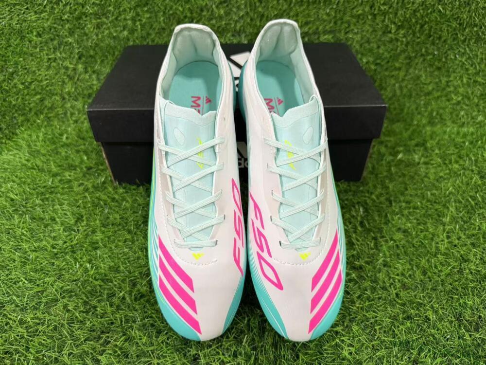 Messi x Adidas F50 Elite FG Football Boots - Aqua/Coral Splash/Mint Breeze