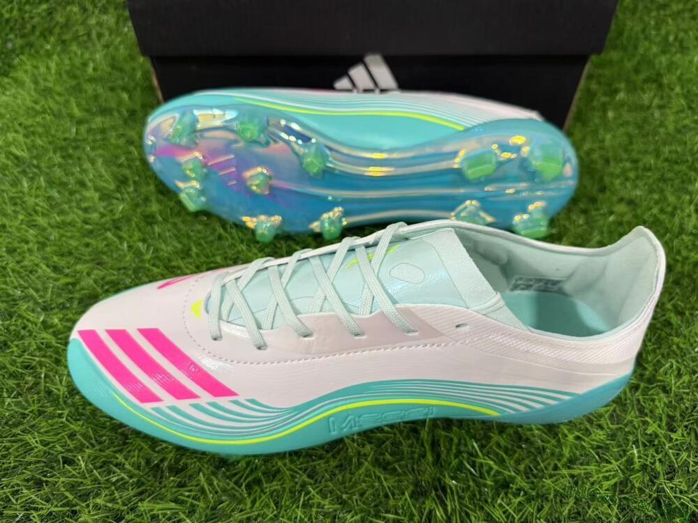 Messi x Adidas F50 Elite FG Football Boots - Aqua/Coral Splash/Mint Breeze