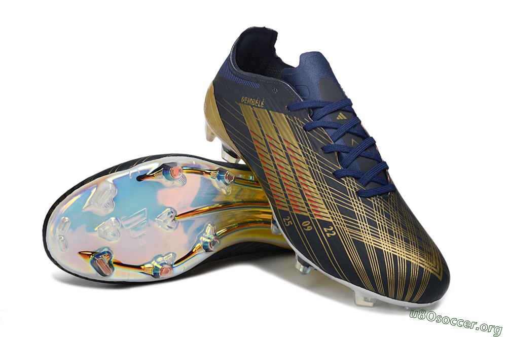 Adidas F50 Elite FG Football Boots - Navy/Metallic Gold/Rainbow Reflective 4