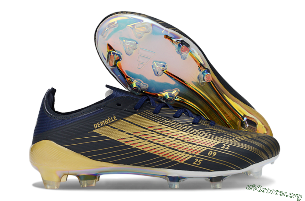 Adidas F50 Elite FG Football Boots - Navy/Metallic Gold/Rainbow Reflective 2