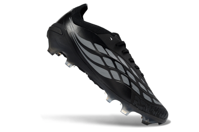 Adidas Predator 26 Elite FG Football Boots - Black/Charcoal Gray/Frosted Silver