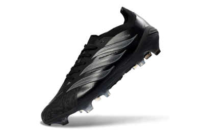 Adidas Predator 26 Elite FG Football Boots - Black/Charcoal Gray/Frosted Silver