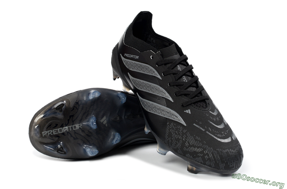 Adidas Predator 26 Elite FG Football Boots - Black/Charcoal Gray/Frosted Silver 4