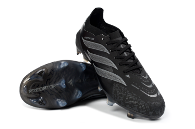 Adidas Predator 26 Elite FG Football Boots - Black/Charcoal Gray/Frosted Silver