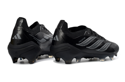 Adidas Predator 26 Elite FG Football Boots - Black/Charcoal Gray/Frosted Silver