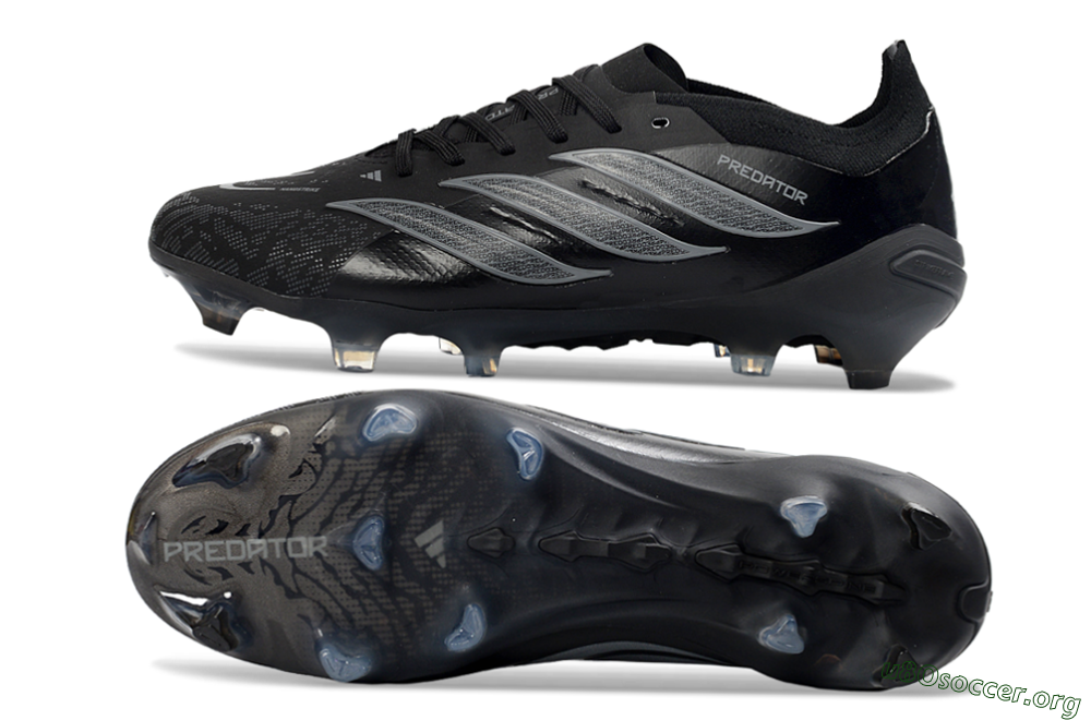Adidas Predator 26 Elite FG Football Boots - Black/Charcoal Gray/Frosted Silver 1