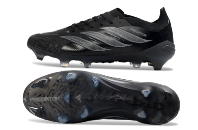 Adidas Predator 26 Elite FG Football Boots - Black/Charcoal Gray/Frosted Silver