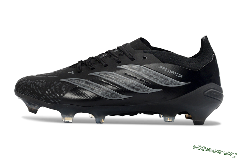 Adidas Predator 26 Elite FG Football Boots - Black/Charcoal Gray/Frosted Silver 3