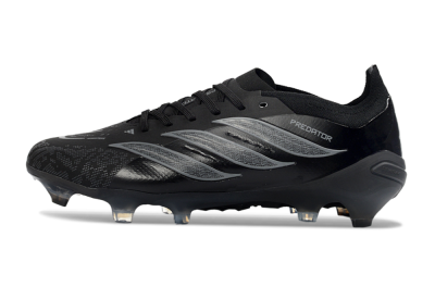 Adidas Predator 26 Elite FG Football Boots - Black/Charcoal Gray/Frosted Silver