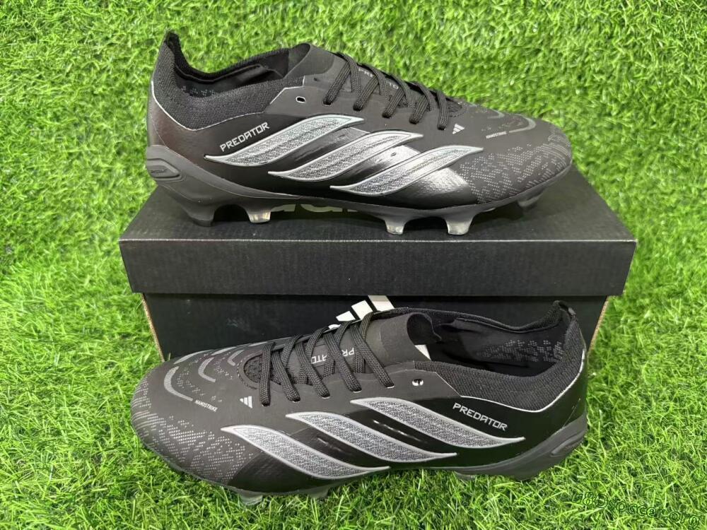 Adidas Predator 26 Elite FG Football Boots - Black/Charcoal Gray/Frosted Silver
