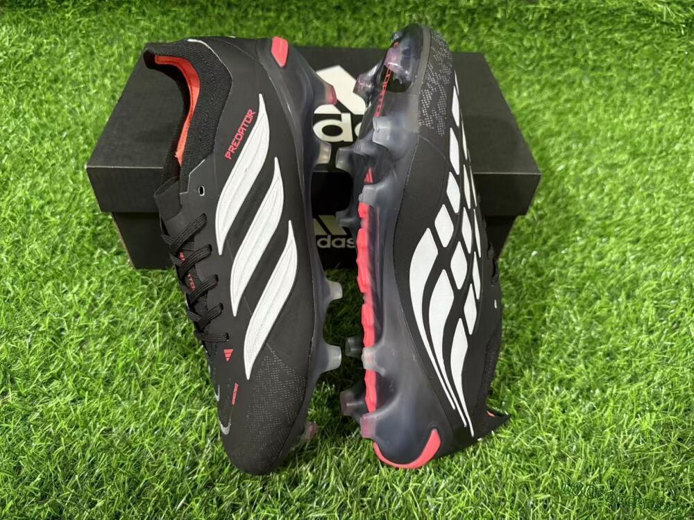 Adidas Predator 26 Elite FG Football Boots - Black/Electric Red/White