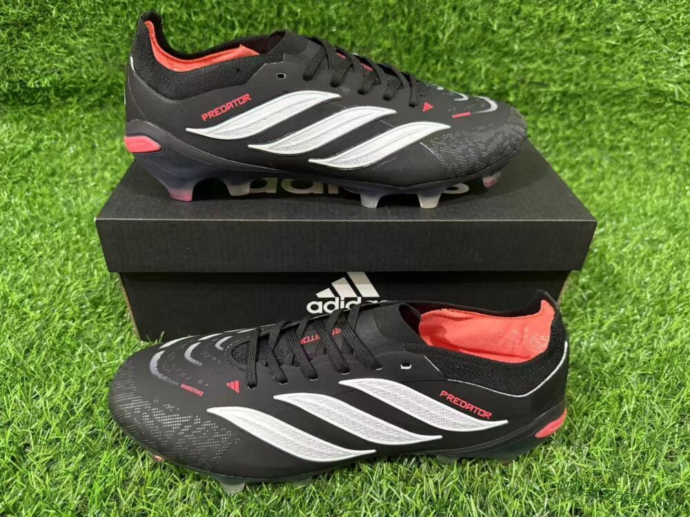 Adidas Predator 26 Elite FG Football Boots - Black/Electric Red/White