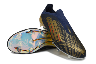 Adidas F50 Elite Laceless FG Football Boots - Navy/Gold/Red