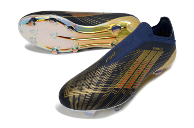 Adidas F50 Elite Laceless FG Football Boots - Navy/Gold/Red