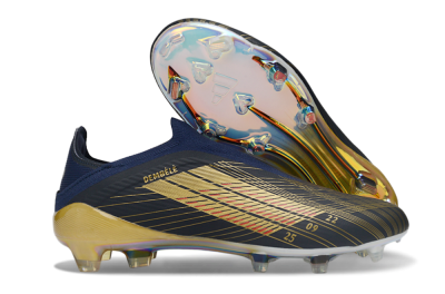 Adidas F50 Elite Laceless FG Football Boots - Navy/Gold/Red