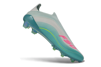 Messi x Adidas F50 Elite Laceless FG Football Boots - Teal/Electric Green/Fuchsia Pink