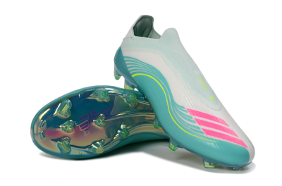 Messi x Adidas F50 Elite Laceless FG Football Boots - Teal/Electric Green/Fuchsia Pink