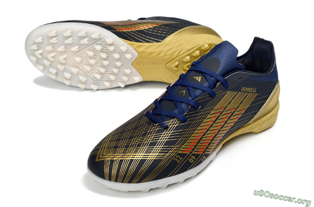 Adidas F50 Pro TF Football Shoes - Navy/Gold/Red 0