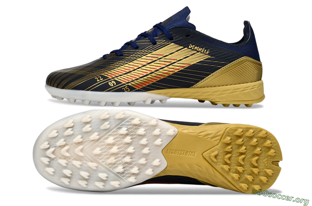 Adidas F50 Pro TF Football Shoes - Navy/Gold/Red 1